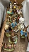 A collection of Beswick Beatrix Potter figures including Pigling Bland, Flopsy,