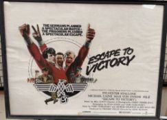 A quad poster for Escape to Victory, staring Sylvester Stallone, Michael Caine,