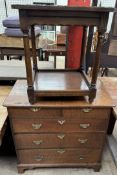 A 19th century oak chest with two short and three long graduated drawers on bracket feet and an oak