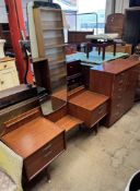 A G-Plan teak dressing table together with a Schreiber chest of drawers / cupboard