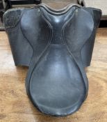 A leather pony saddle