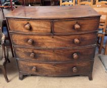 A 19th century mahogany chest with a D shaped top,