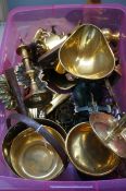 Large collection of brass ware to include scales &