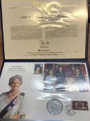 The queen mother silver memorial coin cover limite