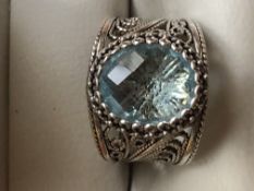 Ladies boxed Aqua-marine dress ring