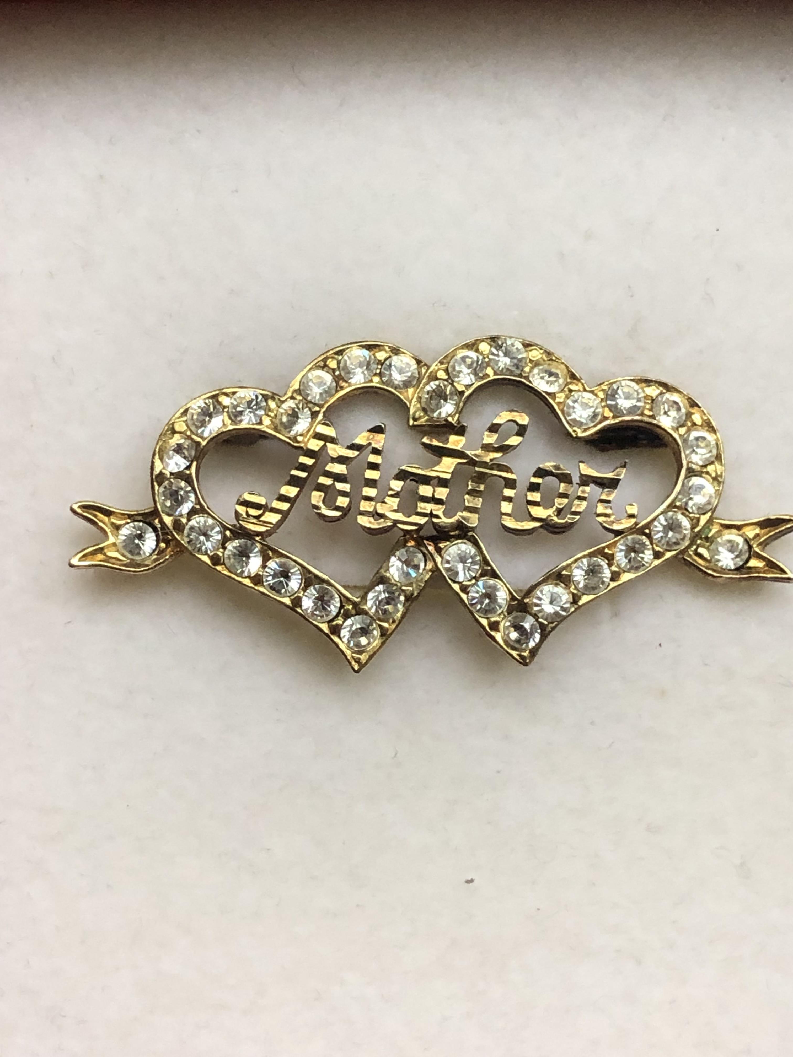 Boxed silver gilt mother brooch
