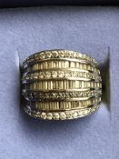 Ladies silver & stone zc ring