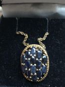 Ladies silver gilt & rubies necklace boxed