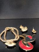 Monet necklace, brooch & earrings