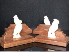 4 Wood & bone menu holders