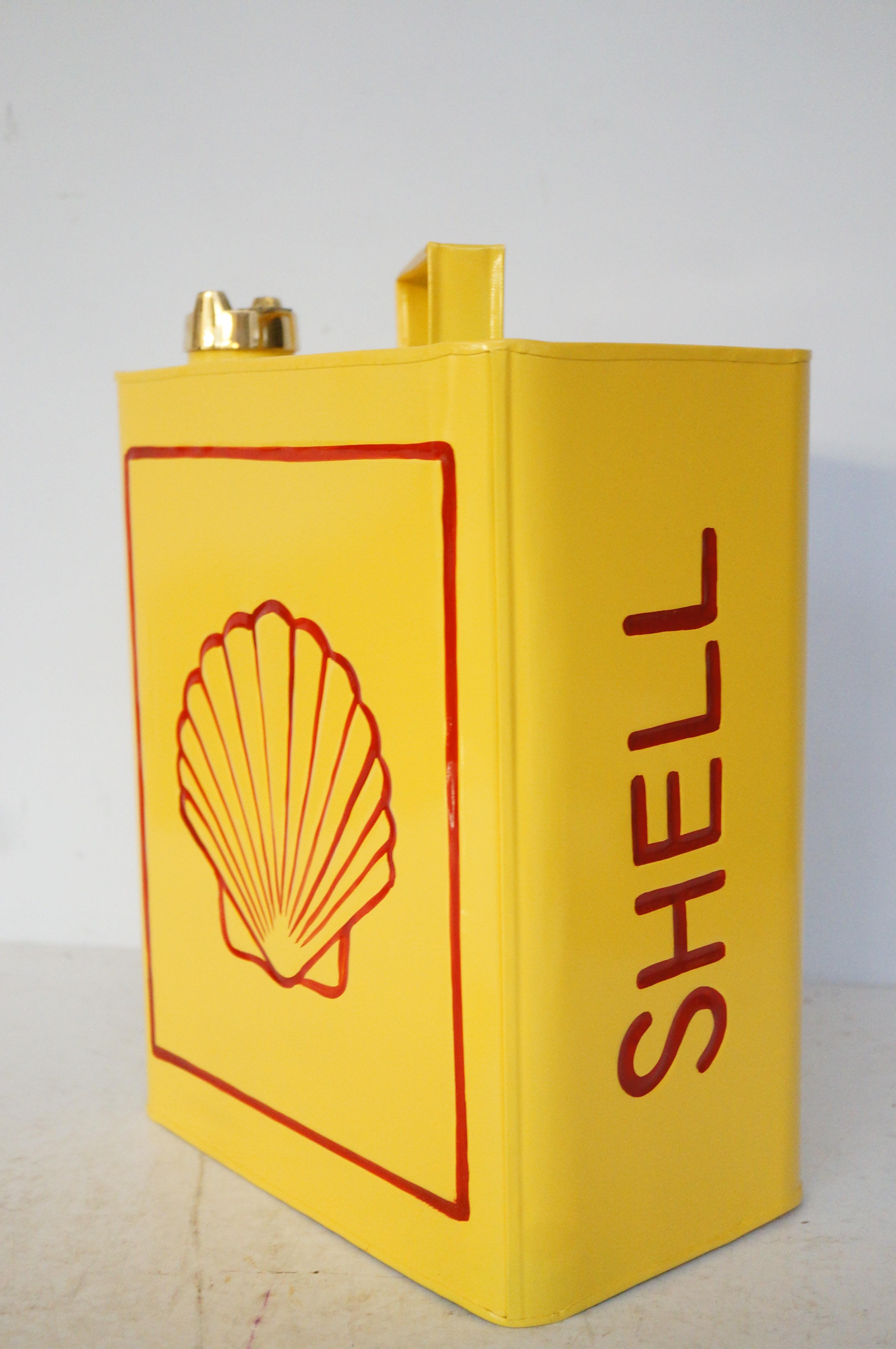 Yellow shell petrol can