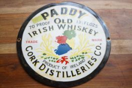 Enamel sign Paddy old Irish whisky