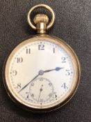 Gold plated pocket watch currently ticking