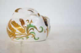 Royal crown derby harvest mouse with gold stopper