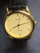 Gents Accurist gold plated quartz watch with date