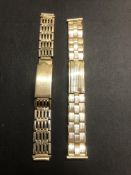 2 Gents 9ct gold metal core watch bracelets Weight