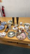 Mixed lot of fine china, decorative plates, and porcelain, including floral and animal motifs,
