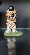 Lorna Bailey Hand-painted ceramic figurine of a golfing cat by artist Lorna Bailey. Vibrant colours.