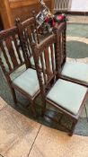 Set of four antique oak dining chairs with Barley