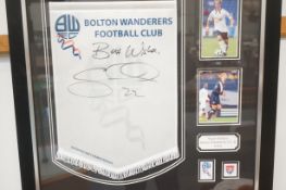 Signed Bolton Wanderers pennant signed by Stuart H