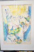 Original pencil & wash clown. Size including frame
