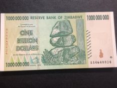 76 x 1 Billion dollar notes (Reserved bank of Zim