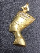 14ct Gold pendant - Tutankhamun Weight 3.5g