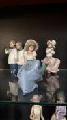 Collection of NAO by Lladró porcelain figurines, made in Spain. Made with soft pastel glazes,