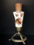 Ceramic & brass vase