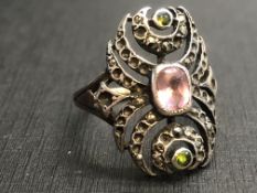 Art deco ring, possible rose gold band & 800 grade