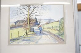 Original Brian Barlow watercolour Winter Hill from