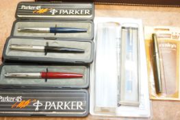 4x Parker fountain pens & 2 others