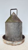 Vintage galvanized metal poultry feeder by 