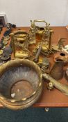 Collection of various brassware