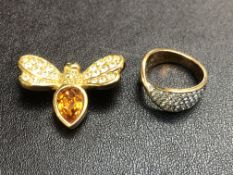 Swarovski ring & brooch