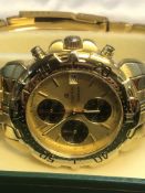 Gents Oskar Emil 23k gold plated caesium chronogra