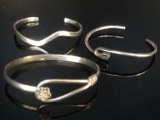 3 Silver bangles