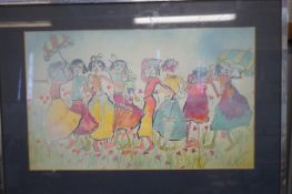 Original pencil & wash dated 1978. Size including