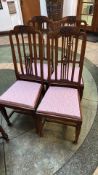 Set of four early 20th-century mahogany dining cha
