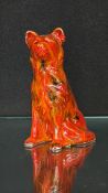Anita Harris glaze ceramic dog, marked on base. Striking marbled finish with expressive form.
