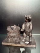 Carved Black Forrest bear (Spill & money box holde