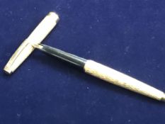 Gold plated Sheaffer fountain pen with 14ct nib