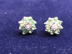 9ct Gold & emerald earrings