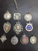 10 Silver watch fobs