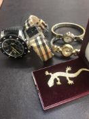 Collection of fashion wristwatch together with a c