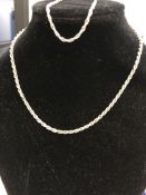 Silver matching chain & bracelet