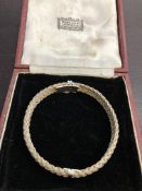 French 999 silver hinged bangle Harrods boxed