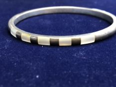 Silver & mother of pearl bangle