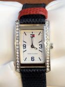 Tommy Hilfiger unisex quartz watch with gemmed bez