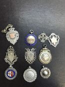 10 Silver watch fobs